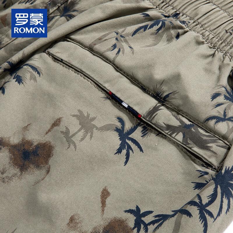 ROMON Men's Summer Cotton Casual Cargo Shorts