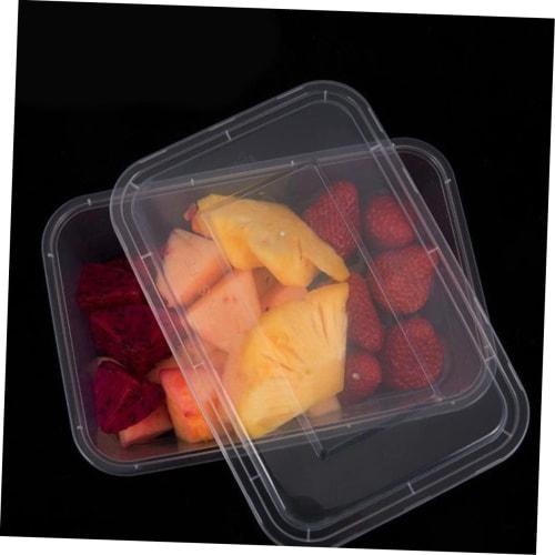 CALLARON 50-Piece Plastic Tray for Food, Microwaveable Lunch Boxes, Disposable Takeout Containers, Togo Container Boxes, Disposable Deli Containers