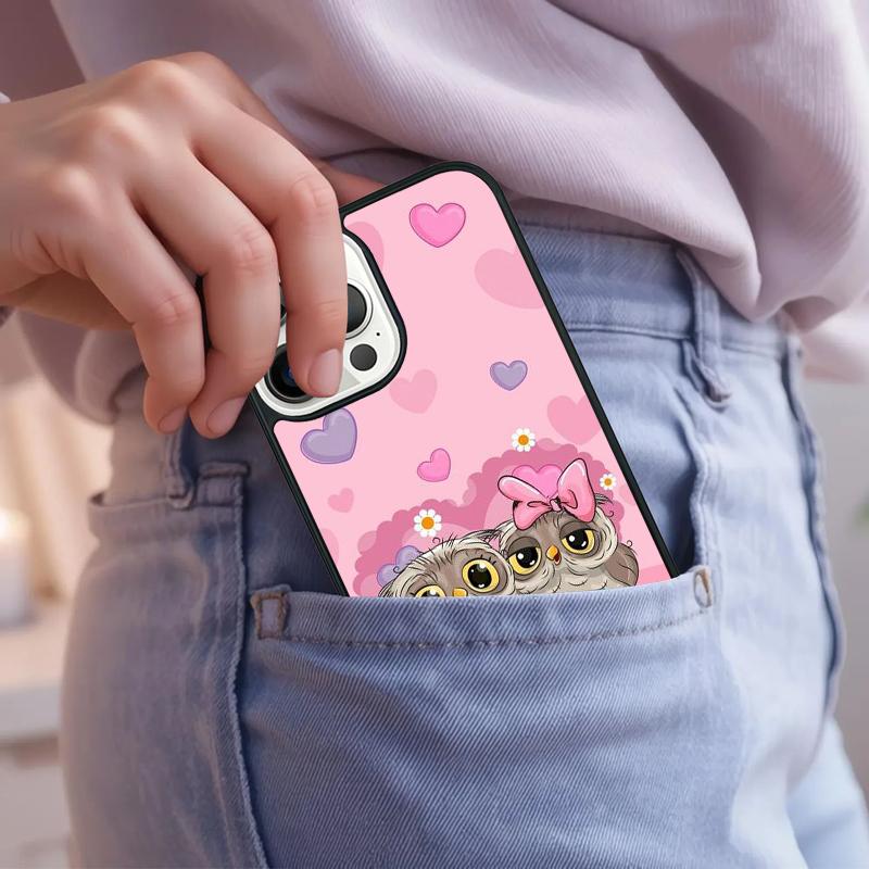 Cute Owls Phone Case For iPhone 17 Air 15 16e 14 13 Pro Max Coque 12 11 Pro Max PLUS Cover