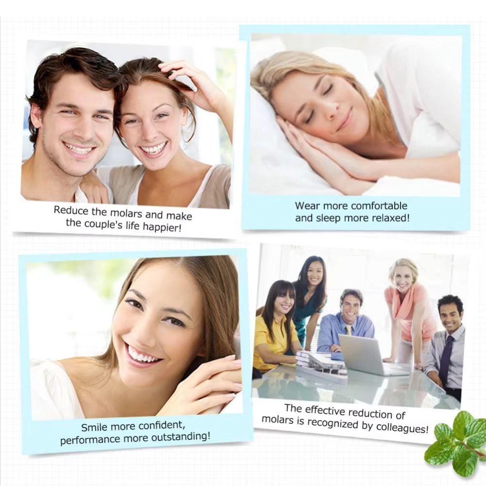 2Pcs Comfortable Anti Snoring Mouth Guard with Storage Box Snoring Mouth Guard Snoring Stopper