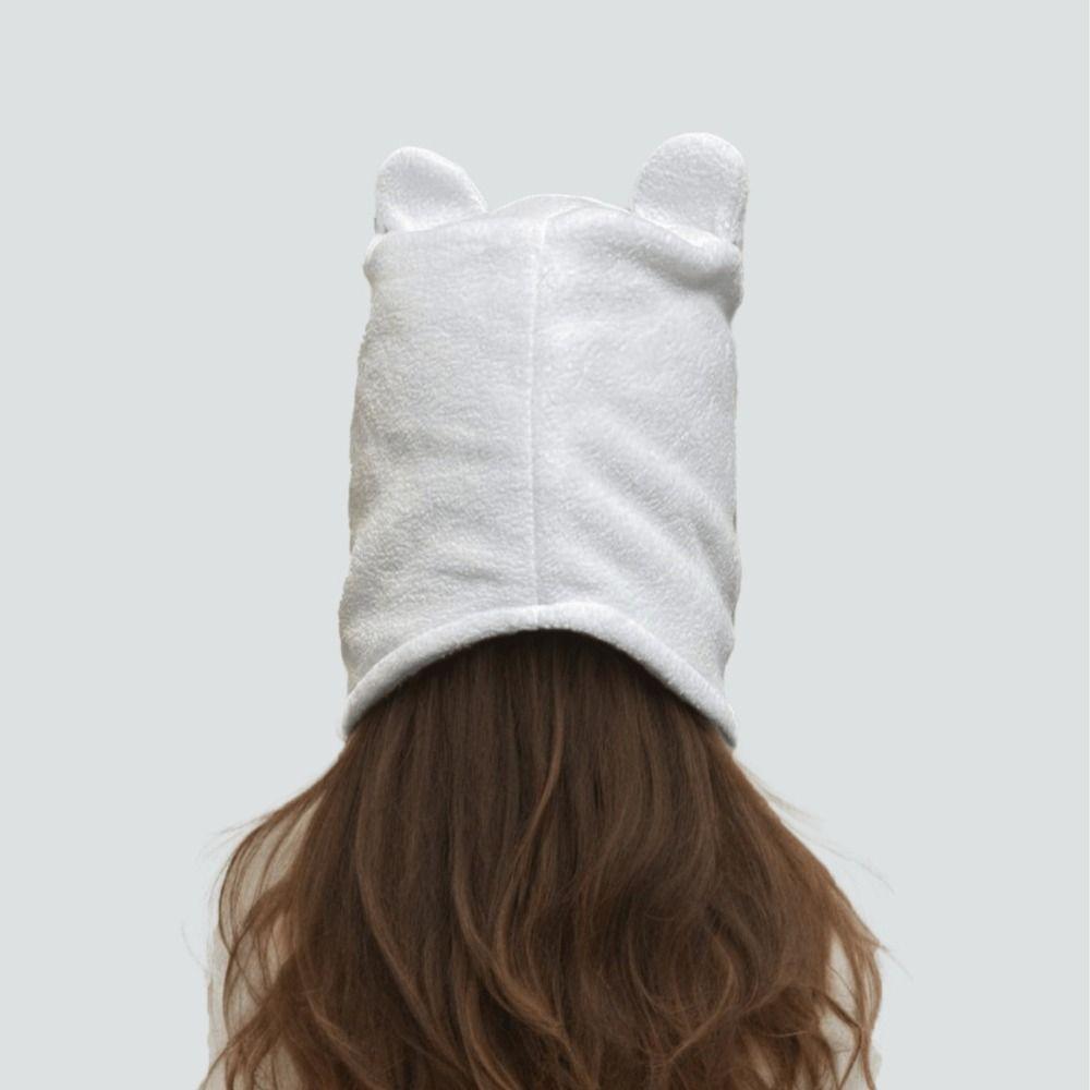 Thick Warm Balaclava Face Mask Windproof Hooded Scarf Stylish Bear Ears Balaclava  Cold Weather