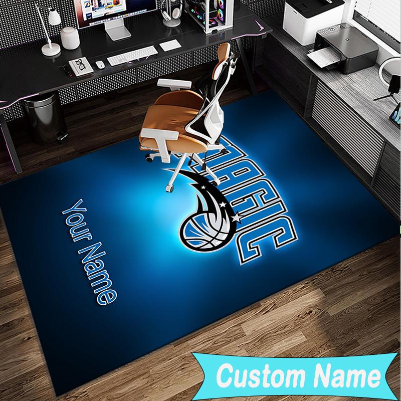 Custom Name Rug basketball Orlando Logo Area Rug Suitable for Indoor And Outdoor,Carpets for Homes, Offices,Living Rooms,Home Decor,Christmas Gift