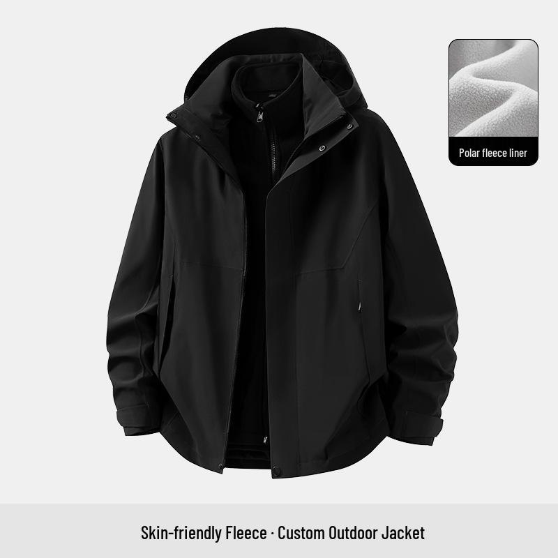 Custom 3-in-1 Down Jacket with Logo for Autumn/Winter – Thick Employee Uniform Outerwear