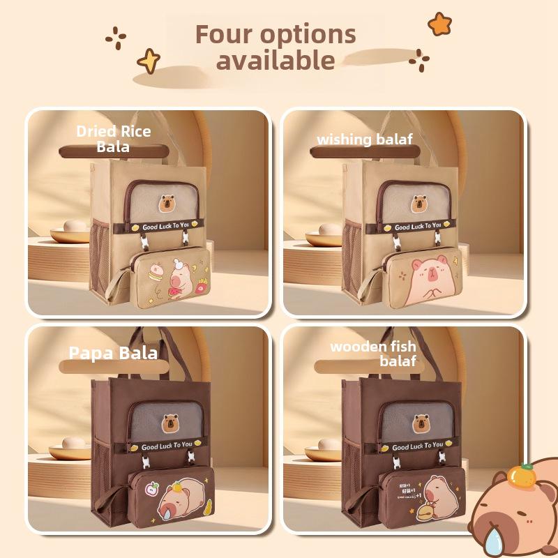 Tornister Kapibara: Płócienna torebka dla uczniów szkół podstawowych i gimnazjalnych