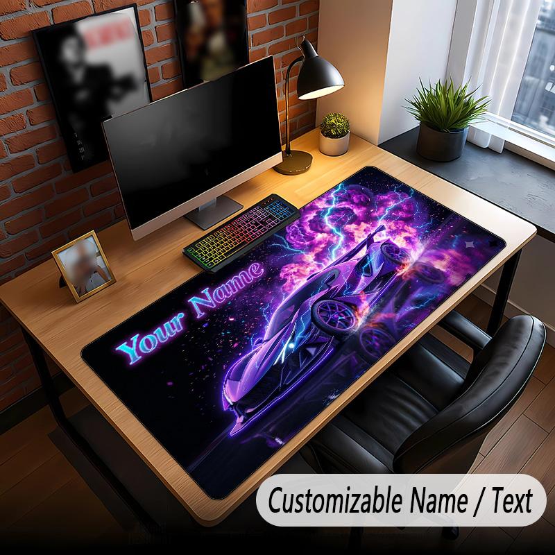 Neon Abstract Theme Custom Mouse Pad Personalized With Name Text Customized Desk Mat For Office Home Decor