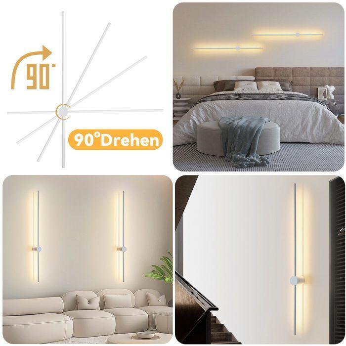 Applique murale LED - NETTLIFE - 100 cm - Blanc chaud 3000 K - Métal - Style moderne