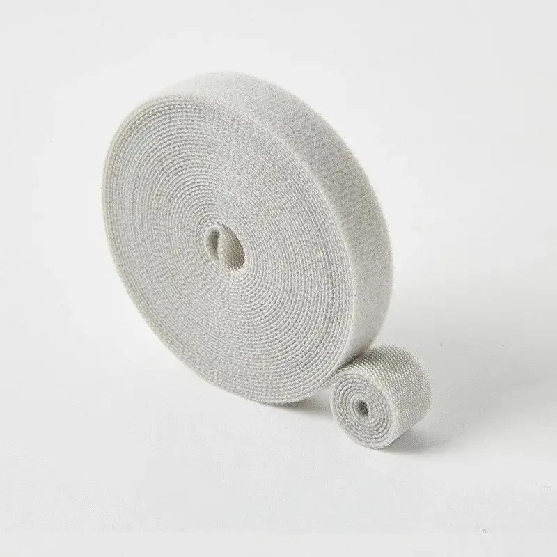 

10mm x 5M Reusable Cable Tie - Multi-Purpose Wire Organizer for Data Cables & Plants, Removable Management Tape cable velcro 10mmx5m сірий