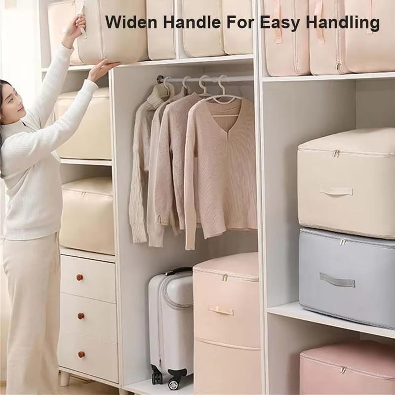 Space Saving Self Compression Organizer Closet Organizer Clothes Storage Bag for Comforters Bedding Blankets Clothing Pillows