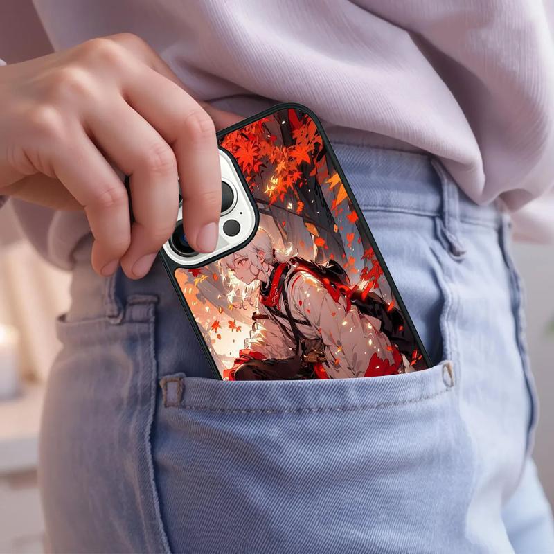 Genshin Impact Kaedehara Kazuha Leaf Phone Case For iPhone 17 Air 15 16e 14 13 Pro Max Coque 12 11 Pro Max PLUS Cover
