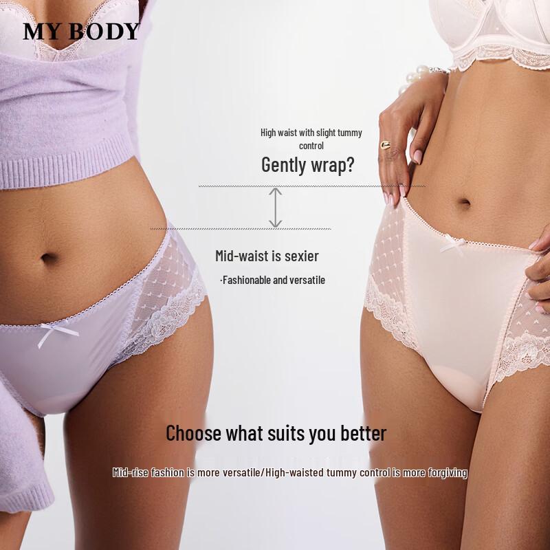Mybody Women's Seamless Lace Briefs 3-Pack
