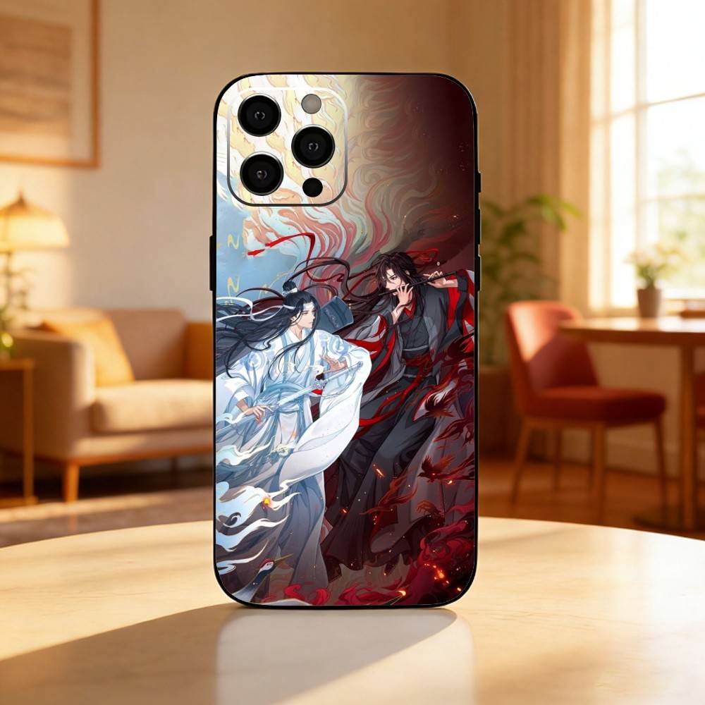 M-Mo Dao Zu Shi MDZS Anime Handyhülle Für iPhone17,16,15,14,13,12 Plus,Max Weiches Silikon Schwarze Hülle
