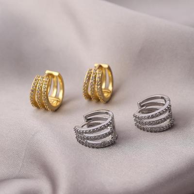 2024 pozlacené diamantové kruhové náušnice: Luxusní podzimní/zimní náušnice a manžety na uši