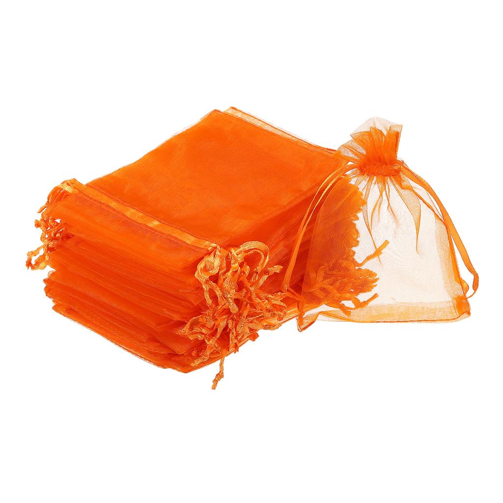 100/50pcs 8x11cm Organza Bags Jewelry Packaging Wedding Party Gift Bags Drawstring Candy Pouches Christmas Small Bag Storage