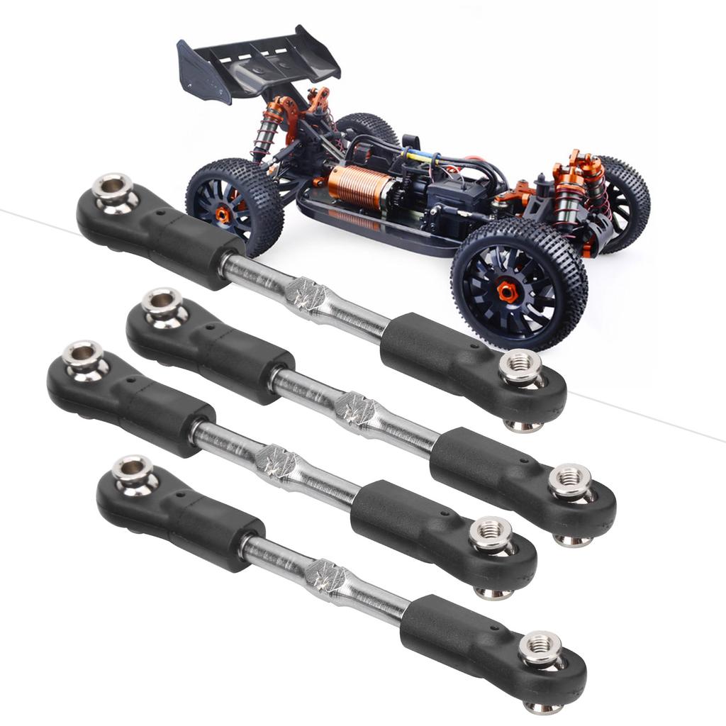 4Pcs 77‑87mm Adjustable M4 Screw Steering Servo Pull Rod Linkage Tie Rod for 1 8 RC Car