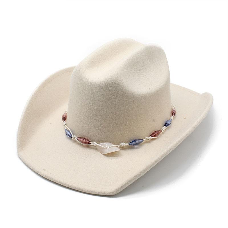 

Casual Woolen Upturned Jazz Top Hat Outdoor Shopping Warm Concave Felt Hat M（56-58cm）