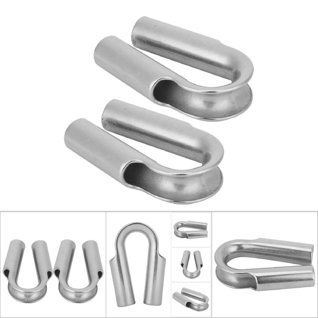 304 Stainless Steel Tube Thimble For Winch Rope Boating Accessories(6mm 2pcs)