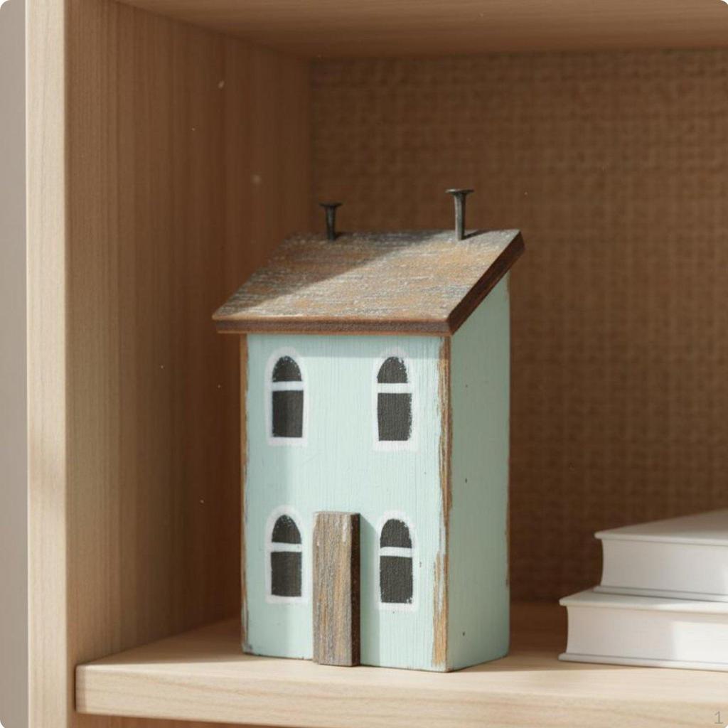 Houten Huis Ornament Creatieve DIY Kleine Decoratie Handgemaakt voor Kinderen, Knutselaars, Bureau,