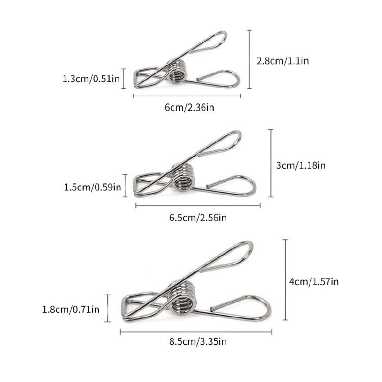 Pack of 40 Heavy Duty Metal Clothespins Clothes Pins with Waterproof Storage Bag Convenient Laundry Clips for Outdoor