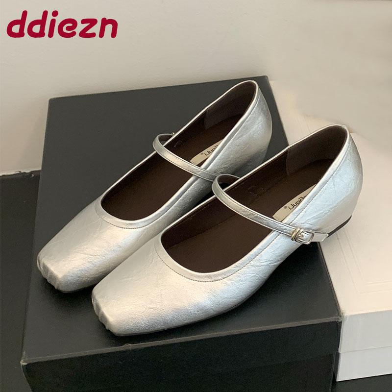 Fashion Fashion Buckle Strap Women Flats Mary Janes Shoes With Height Increasing Footwear Female Shallow Ladies Ballet Flats Shoes