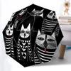 1pc Feline Pattern Automatic Open/close Umbrella, 8-Rib Sturdy Structure, Auto Folding/Opening, Portable Travel Umbrella for Women, Parties005