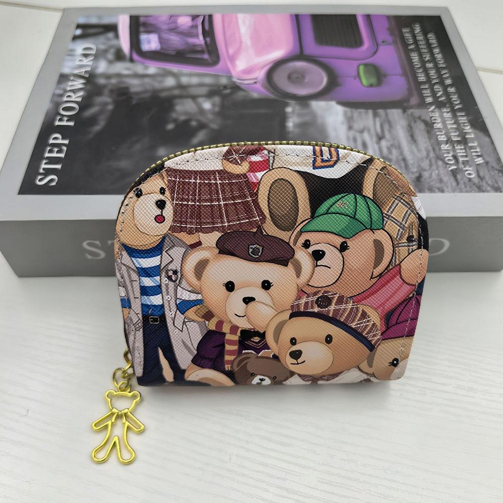 Multi Functional Little Bear Card Holder Integrated Multi-Card Slot Wallet Short Style Large Capacity Coin Purse Women