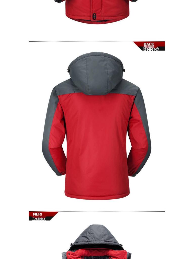 Men's Plus Velvet Thick Cotton Padded Windbreaker Coat - Winter Casual, Warm, Loose Fit, and Plus Size.