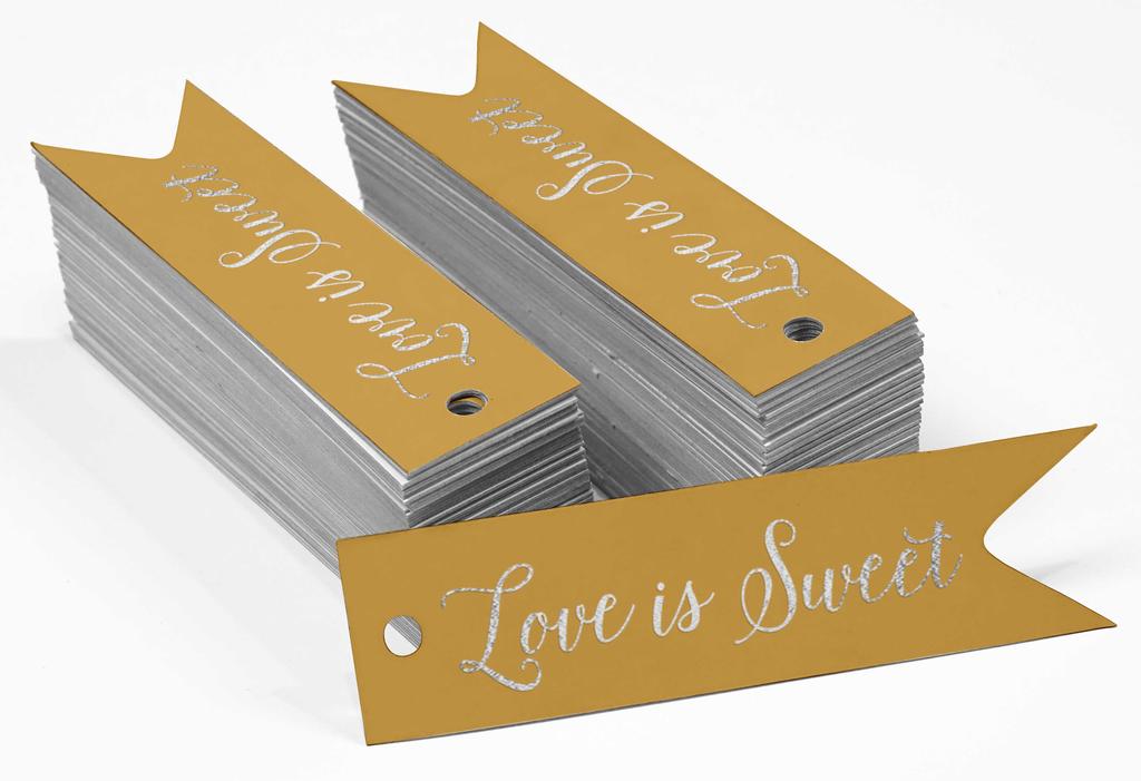 Inkdotpot Gold Foil Paper Hang Tags Love Is Sweet Wedding Favor Tags 100
