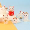 6 STuks Creatieve Gloeiende Gelukskat Micro Landschap DIY Decoratie Lichtgevende Kat Mini Beeldjes Auto Kantoor Bureau Decoraties