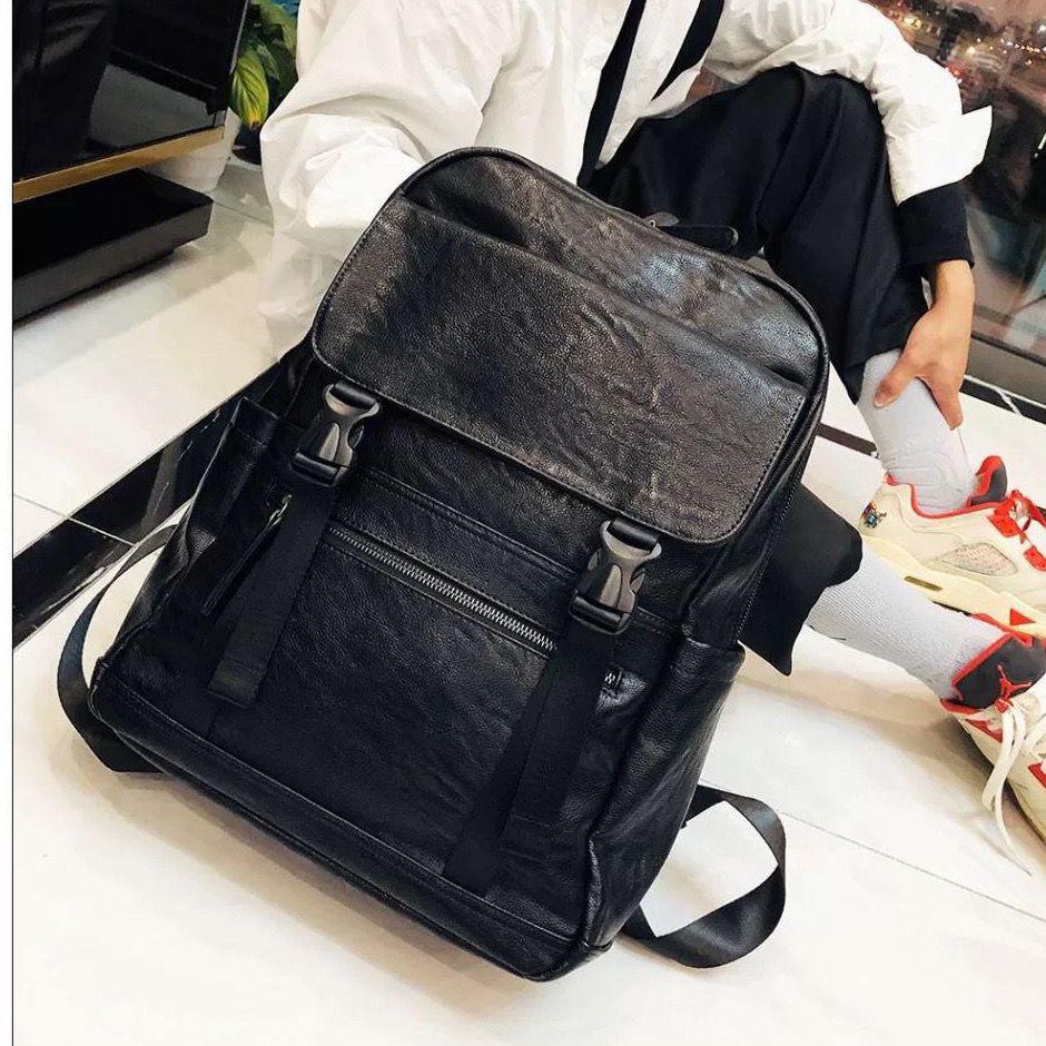 

Men s Trendy Large Capacity Leather School, Business & Travel Backpack 16610p
