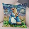 Colorful Pet Shepherd Dog Cushion Cover Pillow Case Pillow Covers Decor Oil Painting Cartoon Animal  Pillowcase 45x45