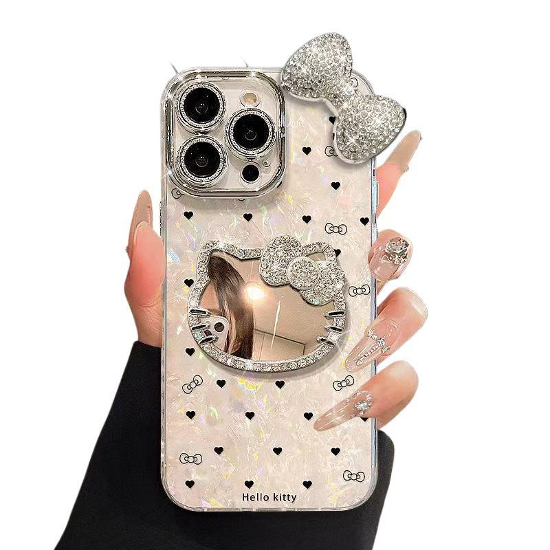 Compatible Heart KT Cat Case for iPhone 17 Pro Max/16/15, Precise Fit, Textured Design for Women