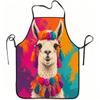 1pc Colorful Festive Llama Print Apron, Durable And Easy To Clean, Adjustable Waistband, Polyester Material, for Kitchen Cooking, Gardening, Orchard P