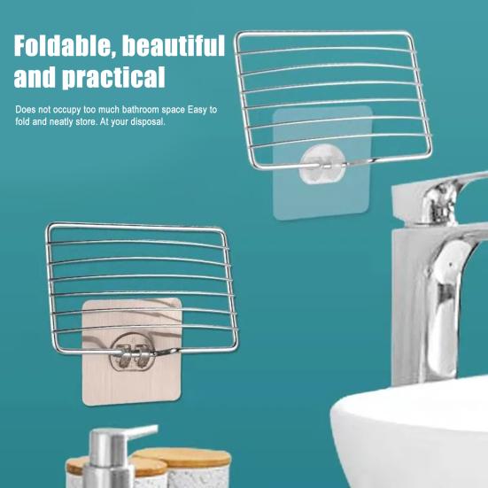 Mýdlenka Nerezový rám odolný proti korozi se samoodvodňovacím větraným designem Bez vrtání Držák na mýdlo