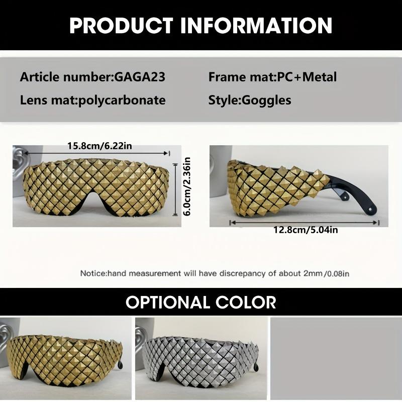 Futuristic Pyramid Steampunk Gold Silver Sunglasses Novelty Sun Glasses Men Woman Party Goggles Gothic One Piece