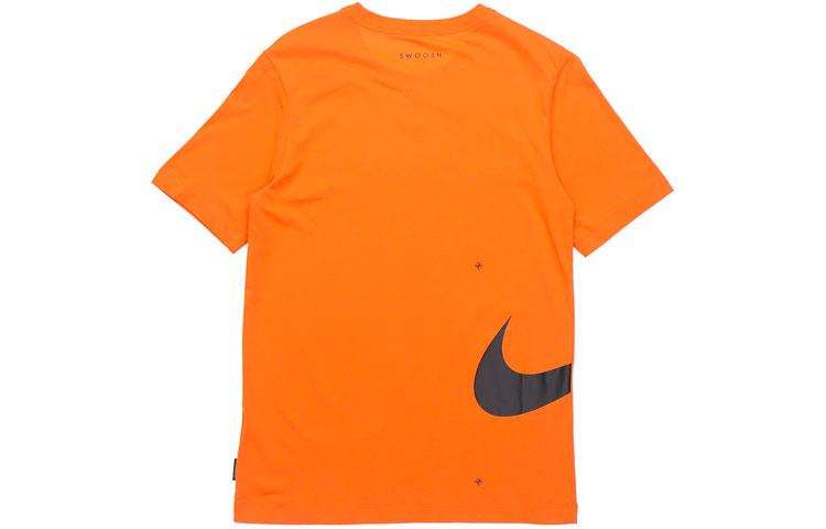 Nike Sportswear Club T Shirts Men's Orange Crew Neck Moderate Straight Fit DJ5374-801