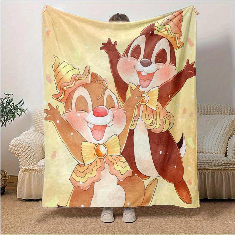 1pc, Charming Chip 'n Dale Blanket Perfect for Home Decor, Couch Cover, Outdoor Use, Travel, Camping, Car, Beach, Office Nap Ideal Gift