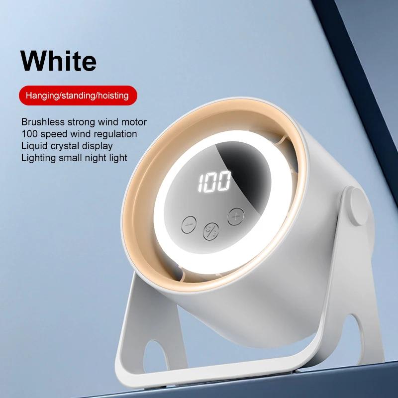 

Настольный безлопастной электрический вентилятор, перезаряжаемый через USB с подсветкой, бесшумный турбо-вентилятор, 100 скоростей, воздухоохладитель хаки