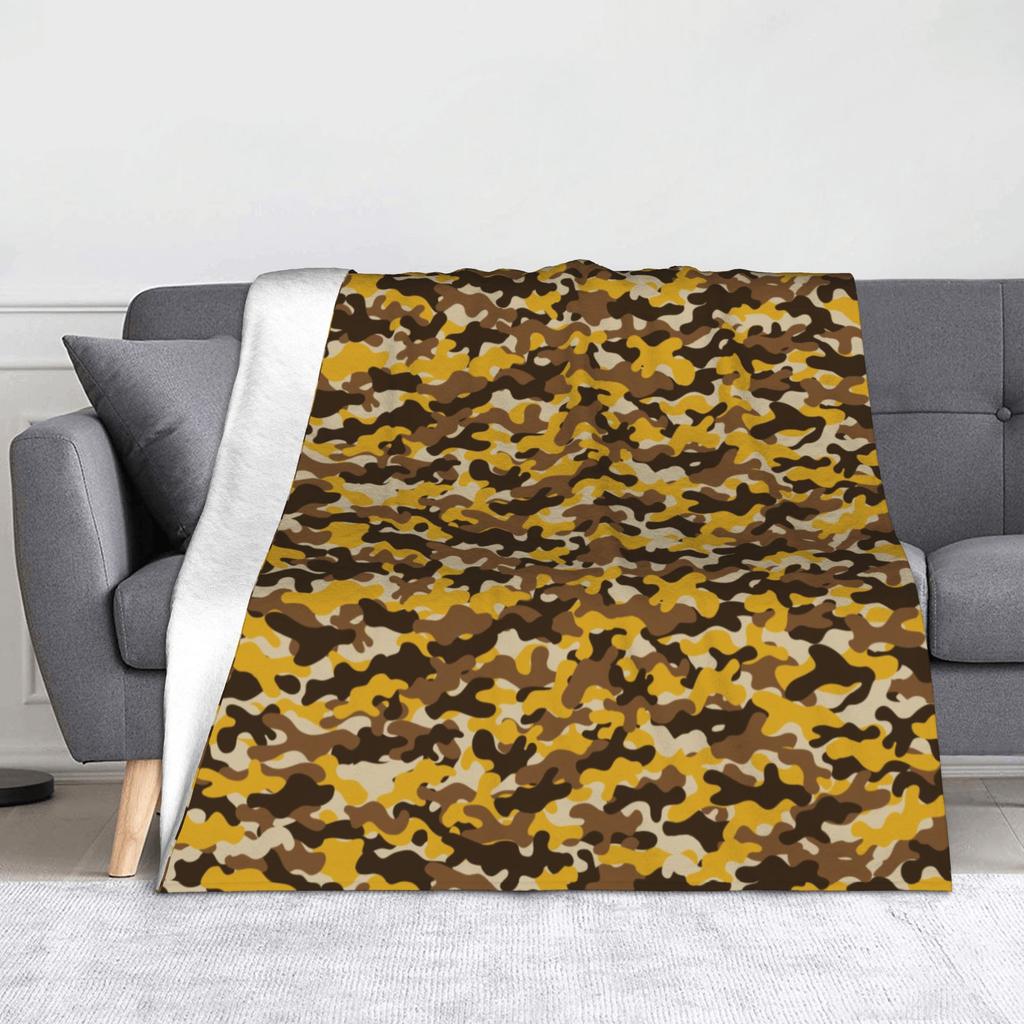 Camo Camouflage Flannel Throw Blankets Sea Texture Blanket for Bed Outdoor Lightweight Thin Plush Thin Quilt