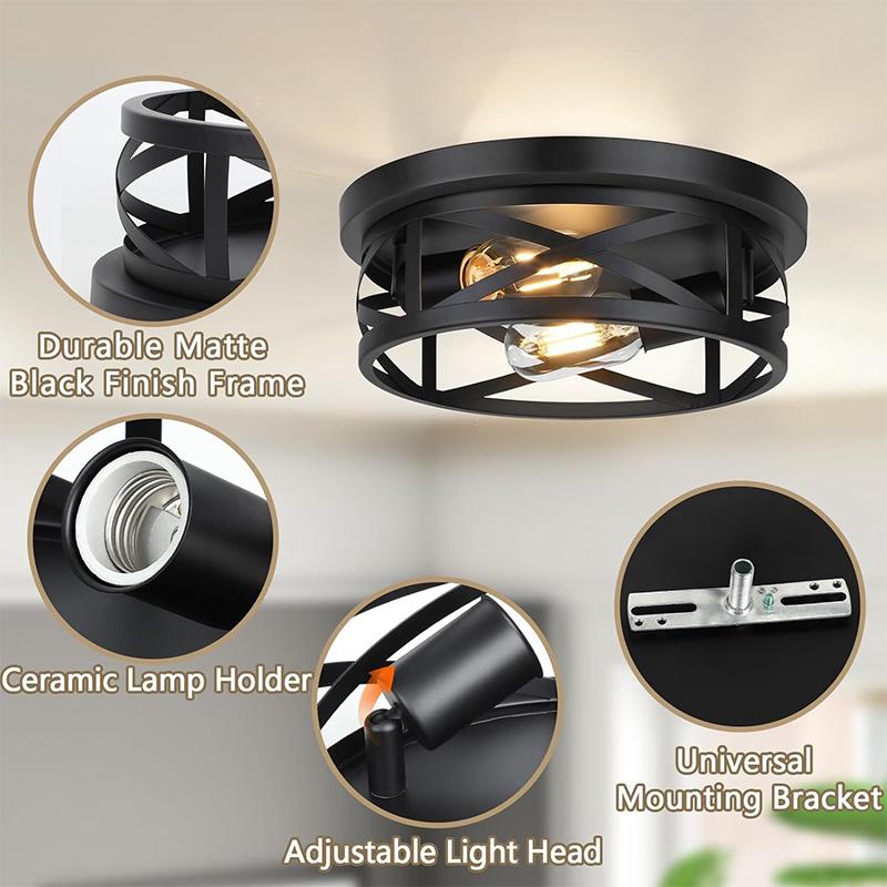 Nordic LED Ceiling Light Interior Lighting Fixture Corridor Bedroom Living Room Kitchen For Home Decoration Retro Ceiling Lamps