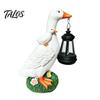 Outdoor Lighting for Garden Duck Statue with Solar Lantern, Cute Mom And Baby Sculpture Powered Yard Decoration Lamp, Waterproof Resin Light