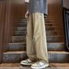 Spring and autumn black trend straight casual pants men's pure cotton versatile new loose drape wide leg tooling pants