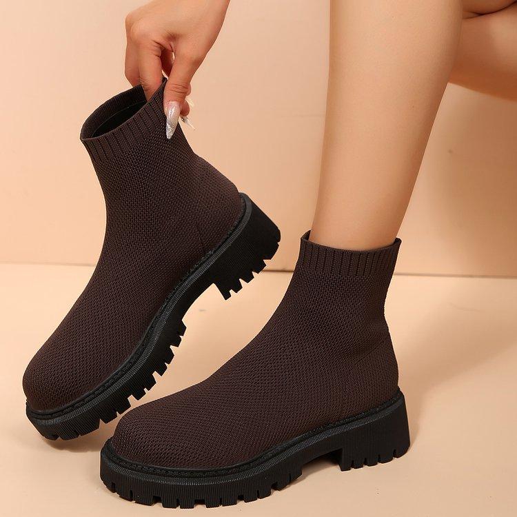 Women's Fashion Lightweight Comfortable Warm Thick Sole Comfortable Non-slip Cushioning Hiking Sports Casual Martin Boots