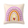 Boho Rainbow Throw Pillow Cover Bohemian Baby Nursery Cotton Polyester Pillow Case Neutral Rainbow Sofa Couch Decor X Inch