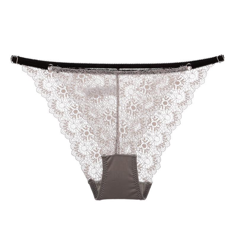 Ladies Summer New Taste Lace Adjustable Thin Belt Transparent Hollow Low-waist-triangle Briefs