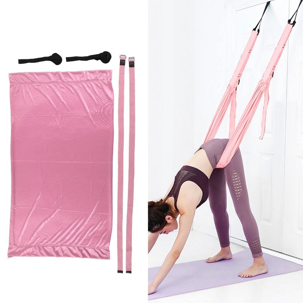 Polyester Door Mount Yoga Stretch Strap Women Daily Body Flexibility Training розовый