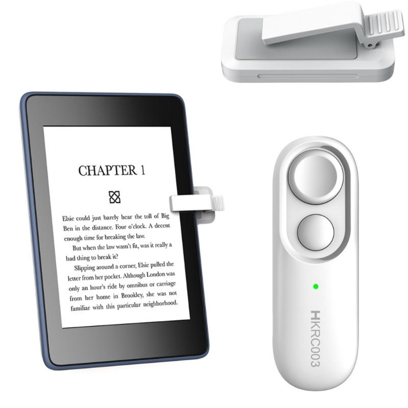 Ergonomic White Page Turning Remote Control Suitable for E Readers Tablets Enhances Reading Comfort Easy Page Navigation