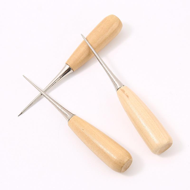 New Arrival Craft Cloth Awl Tool Sewing Hole Punching Wooden Stitching Leather Overstitch Quality