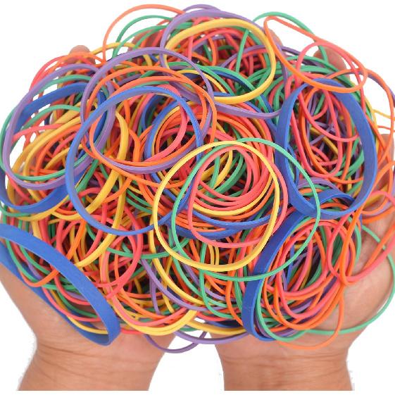 Rubber Bands Assorted Size Multicolor 0.5 Lb/227g Rubber Bands for School Home Office Supplies Size#16,size18,size19,size32,size33,size64
