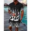 Sommer-Strandparty Herren Freizeithemd Outdoor-Sport Herrenshorts Herren Hawaii-Kurzarmhemd und Strandshorts Set