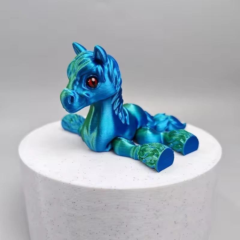 2026 Cute Movable Joint 3D Printed Pony Statue Relief Sensory Toy Home Office Desktop Decor Children's Day Gift